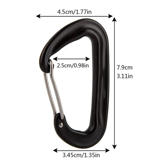 Karabijnhaak 12kN | Zwart | 2pcs