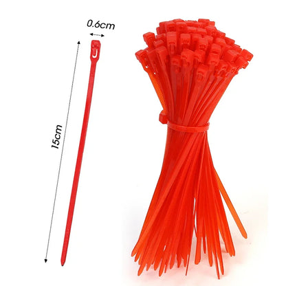 Kabelbinders | Herbruik- en verstelbaar | Rood | 100/200/300/500pcs
