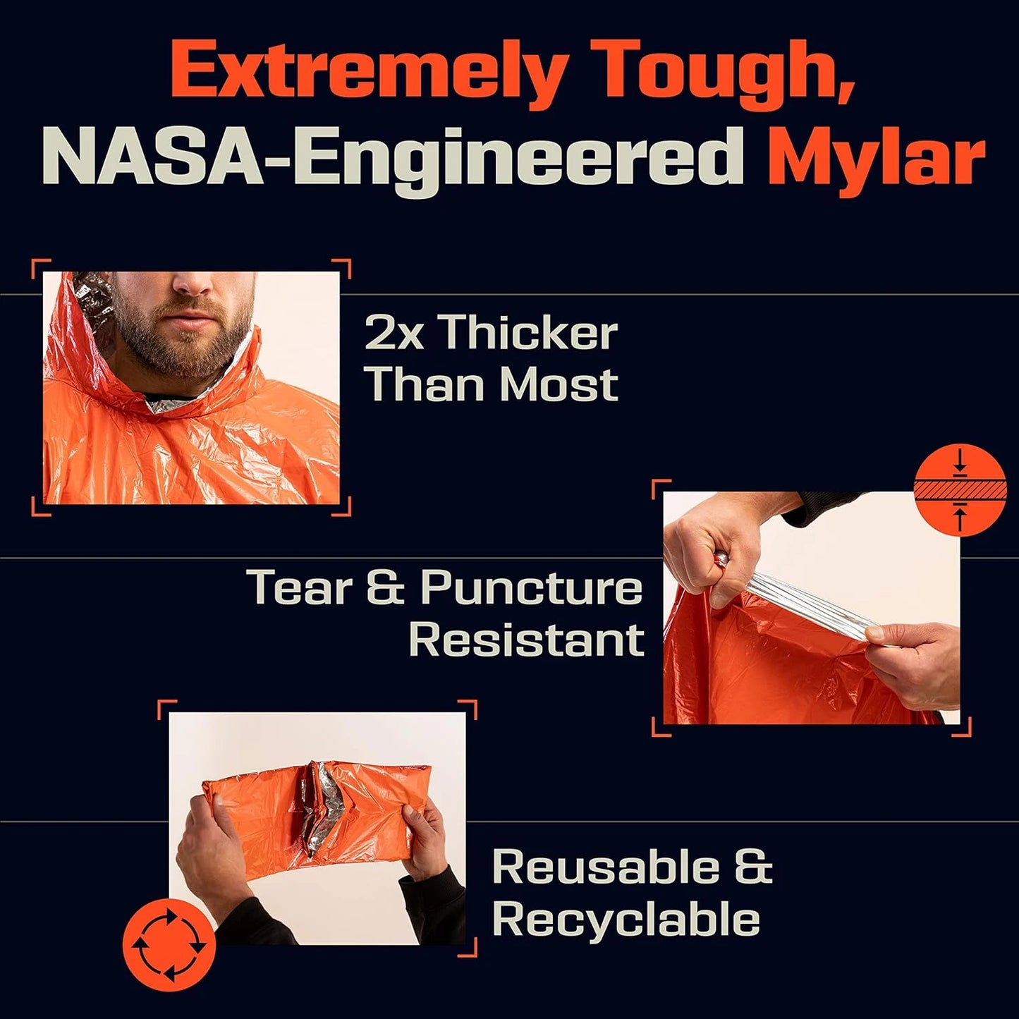 Poncho Mylar | Oranje | 1pc
