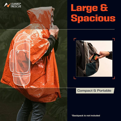 Poncho Mylar | Oranje | 1pc