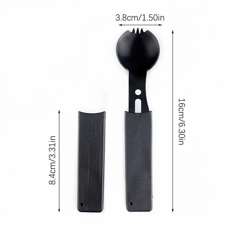 Multi-functional Camping Spork Stainless Steel Functional Camping Spoon Fork Flatware Spork with Bottle Opener Hunting Tool