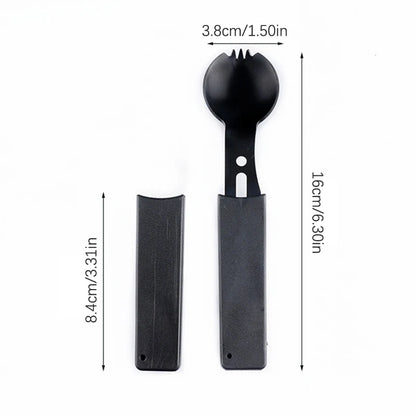 Multi-functional Camping Spork Stainless Steel Functional Camping Spoon Fork Flatware Spork with Bottle Opener Hunting Tool