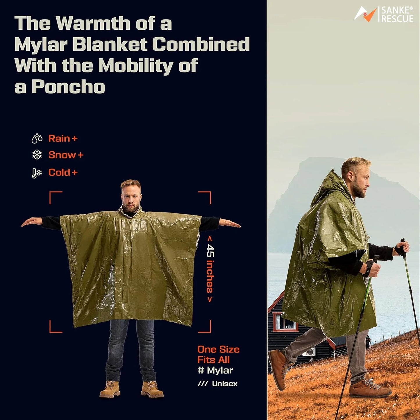 Poncho Mylar | Groen | 1pc