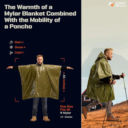 Poncho Mylar | Groen | 1pc
