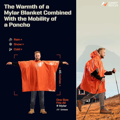 Poncho Mylar | Oranje | 1pc