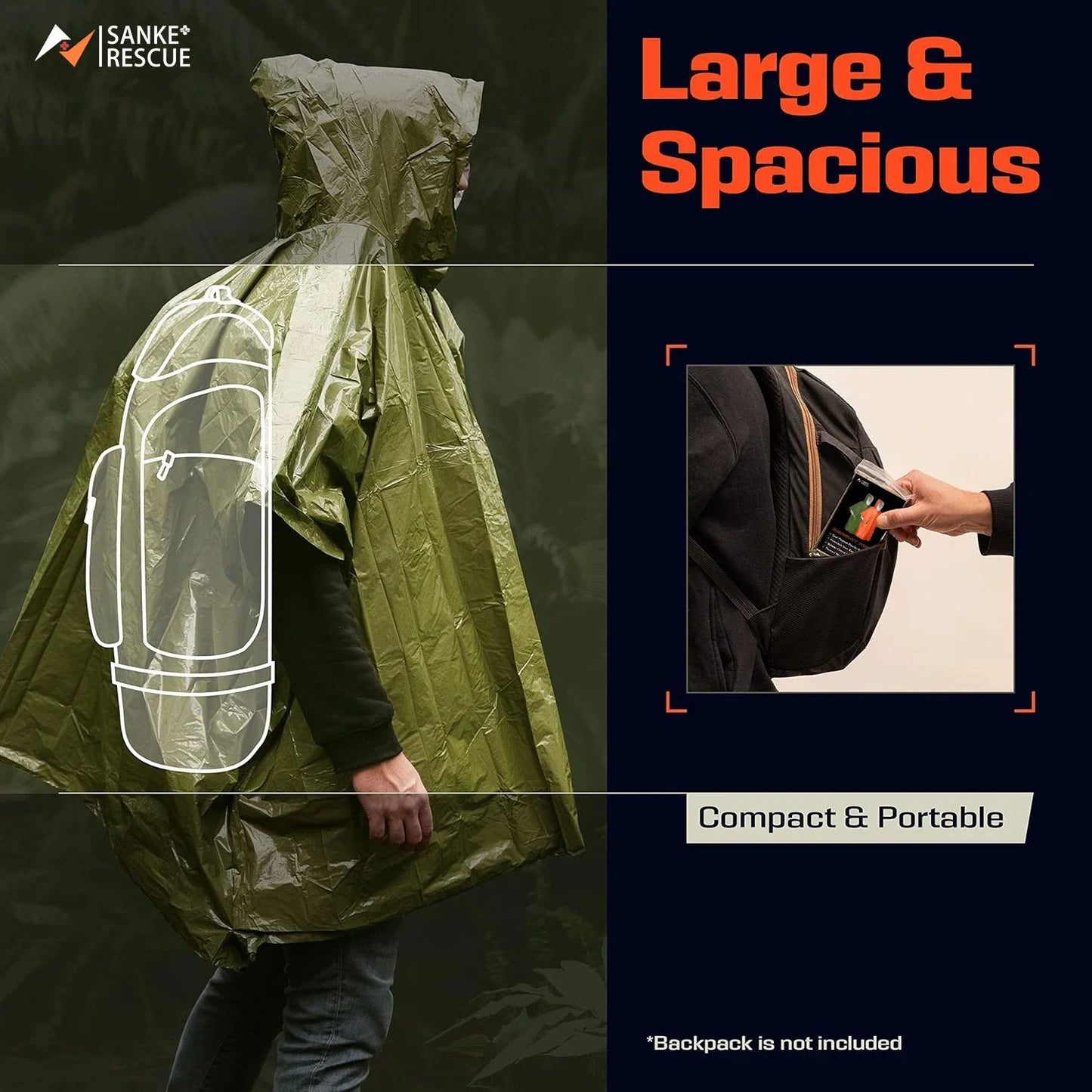 Poncho Mylar | Groen | 1pc