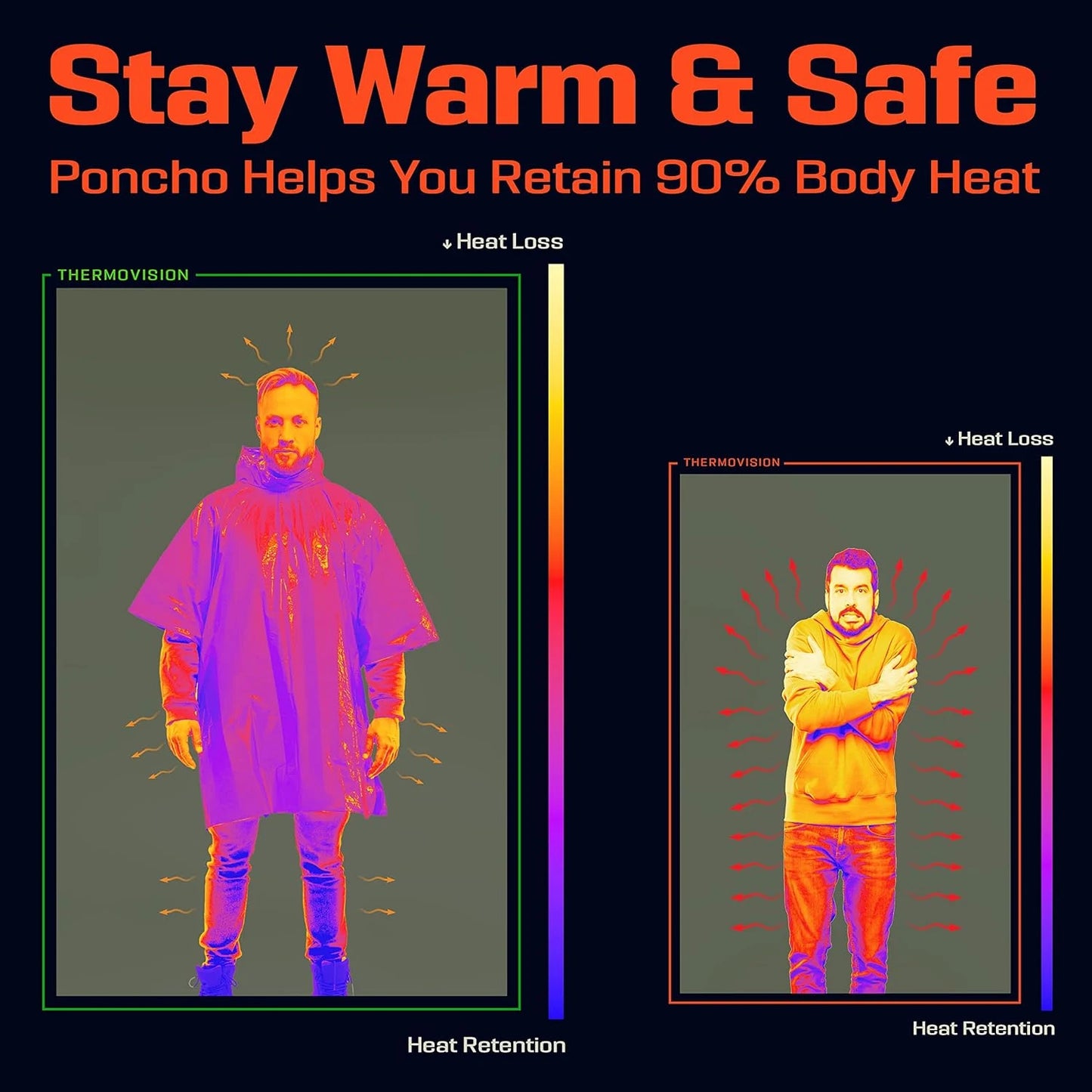 Poncho Mylar | Oranje | 1pc